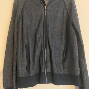 Banana Republic Blue Zip Up Cotton Knit Cardigan Sweater